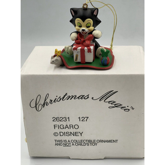 Disney Christmas Magic Ornaments W/Box Pinocchio Jiminy Oliver Figaro Set/4 - Picture 2 of 12